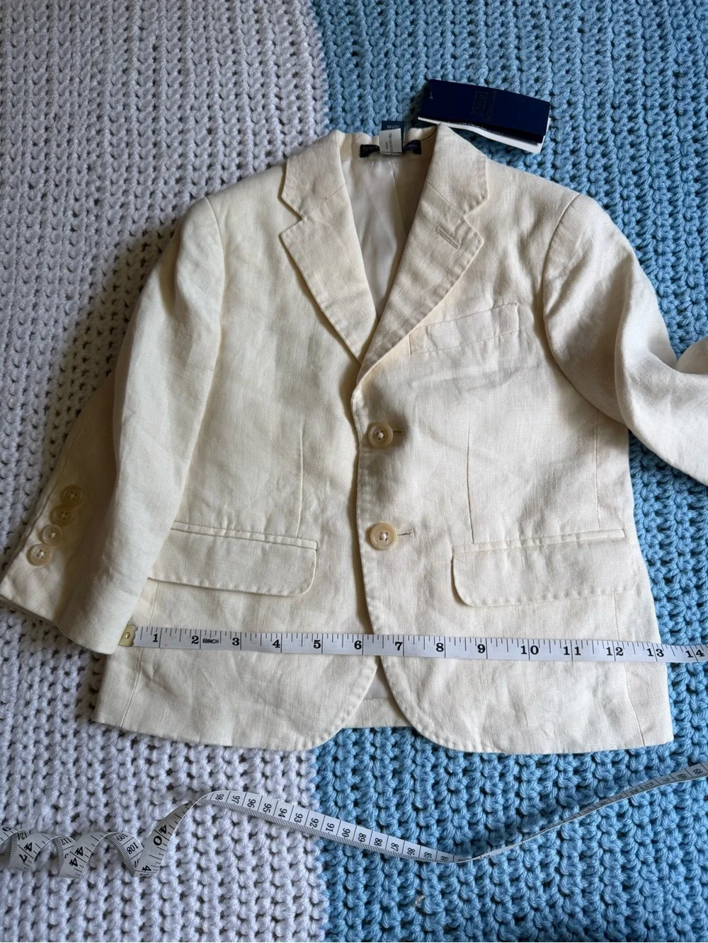 Ralph Lauren Cream Linen-Blend Boys' Blazer